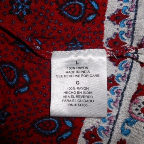 Womens Bila Short Crinkle Rayon India Skirt Large - Picture 7 of 7